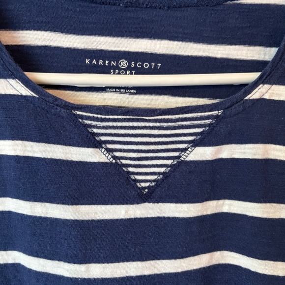 Womens Cotton Top, Blue and White Striped, Size M, Excellent Condition - Picture 3 of 5